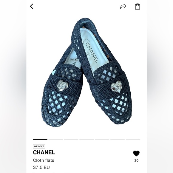 CHANEL Black CROCHET mocassins- 2023 Interlocking CC Logo Espadrilles NEW - Picture 8 of 13